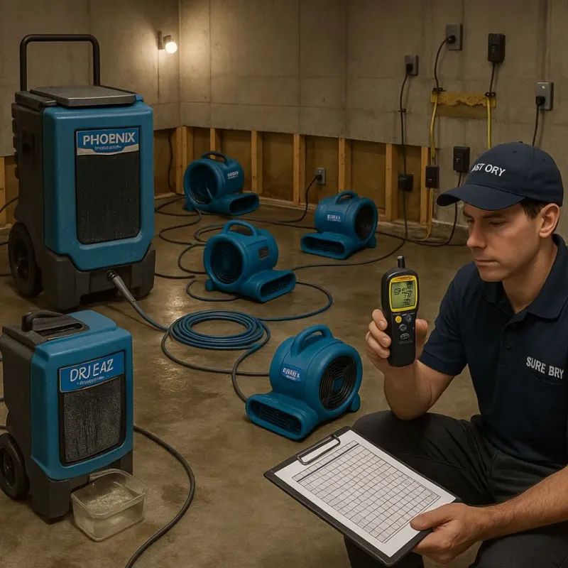 Structural Drying and Dehumidification process in Huntington County, IN